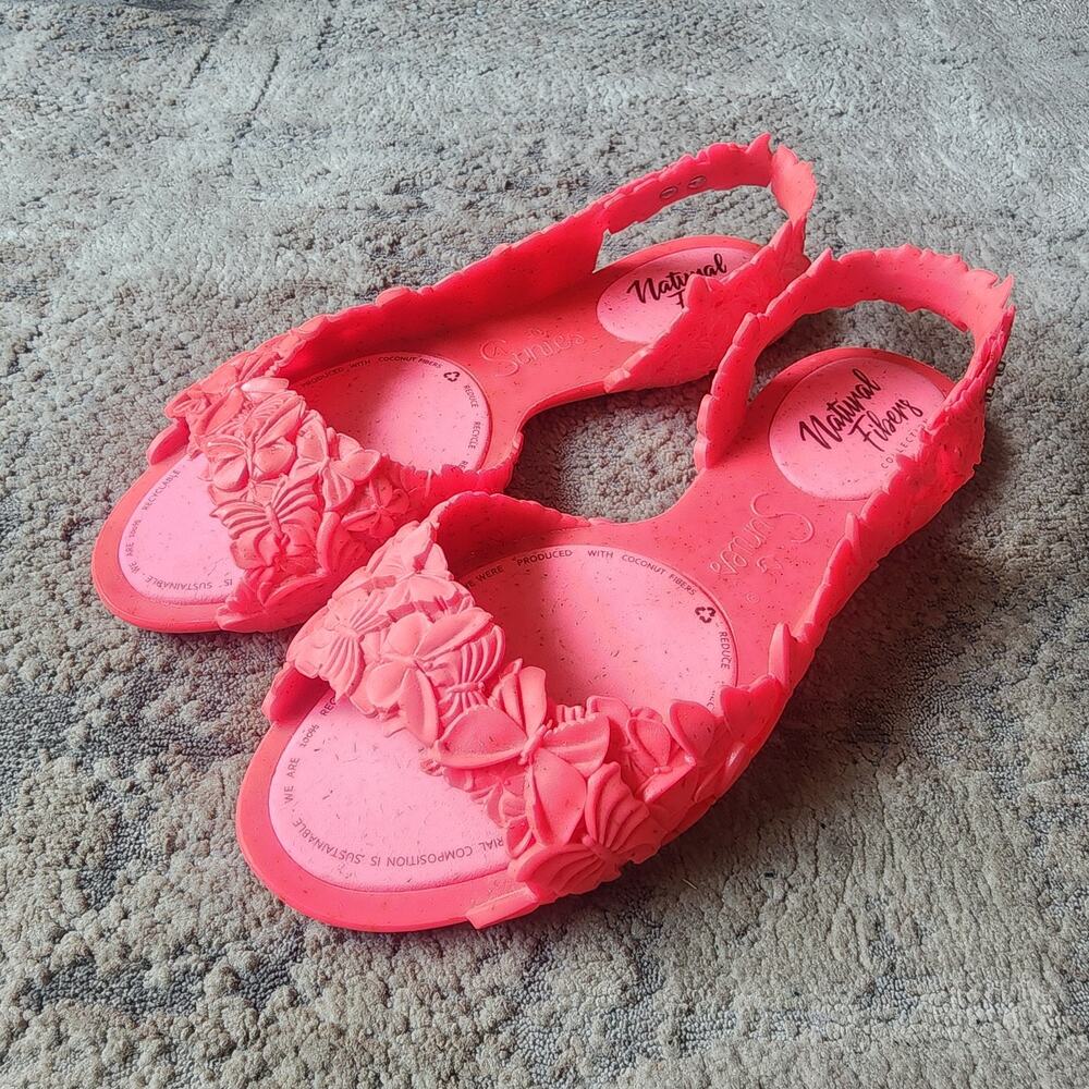 Sunies Hawaii Sandals Size 9 Women's Pink Shoes Natural Fibers - Picture 3 of 8